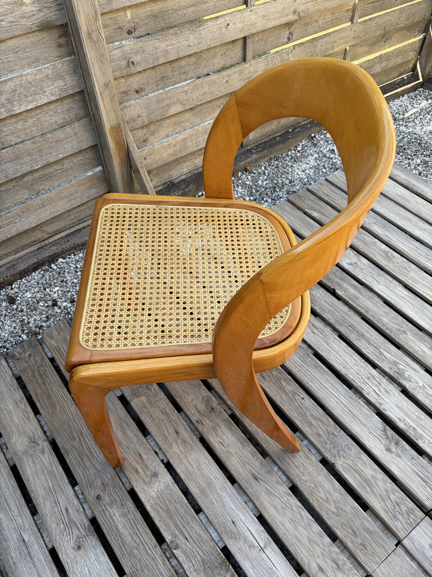 Set of 6 caned chairs by Baumann, gondola model.