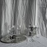 Set of 6 vintage ball-shaped stemmed glasses