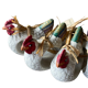 4 ronds de serviettes poule