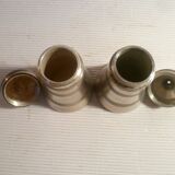 Service condiments sel/poivre salerons en met.argente sheffield