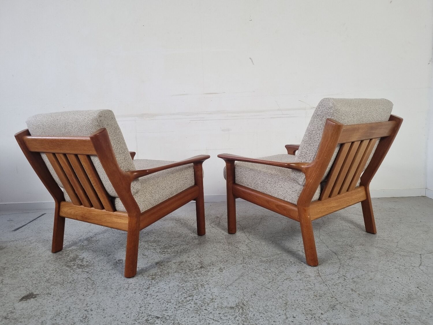 Pair of Scandinavian teak armchairs by Juul Kristensen, Denmark 1970s
