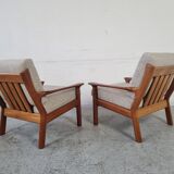 Pair of Scandinavian teak armchairs by Juul Kristensen, Denmark 1970s