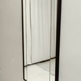 Art Deco Rectangular Wall Mirror with Black Beech Frame, Italy