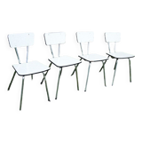 4 old chairs in sky blue formica