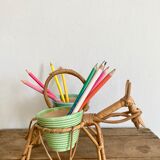 Rattan plant holder, small donkey shape