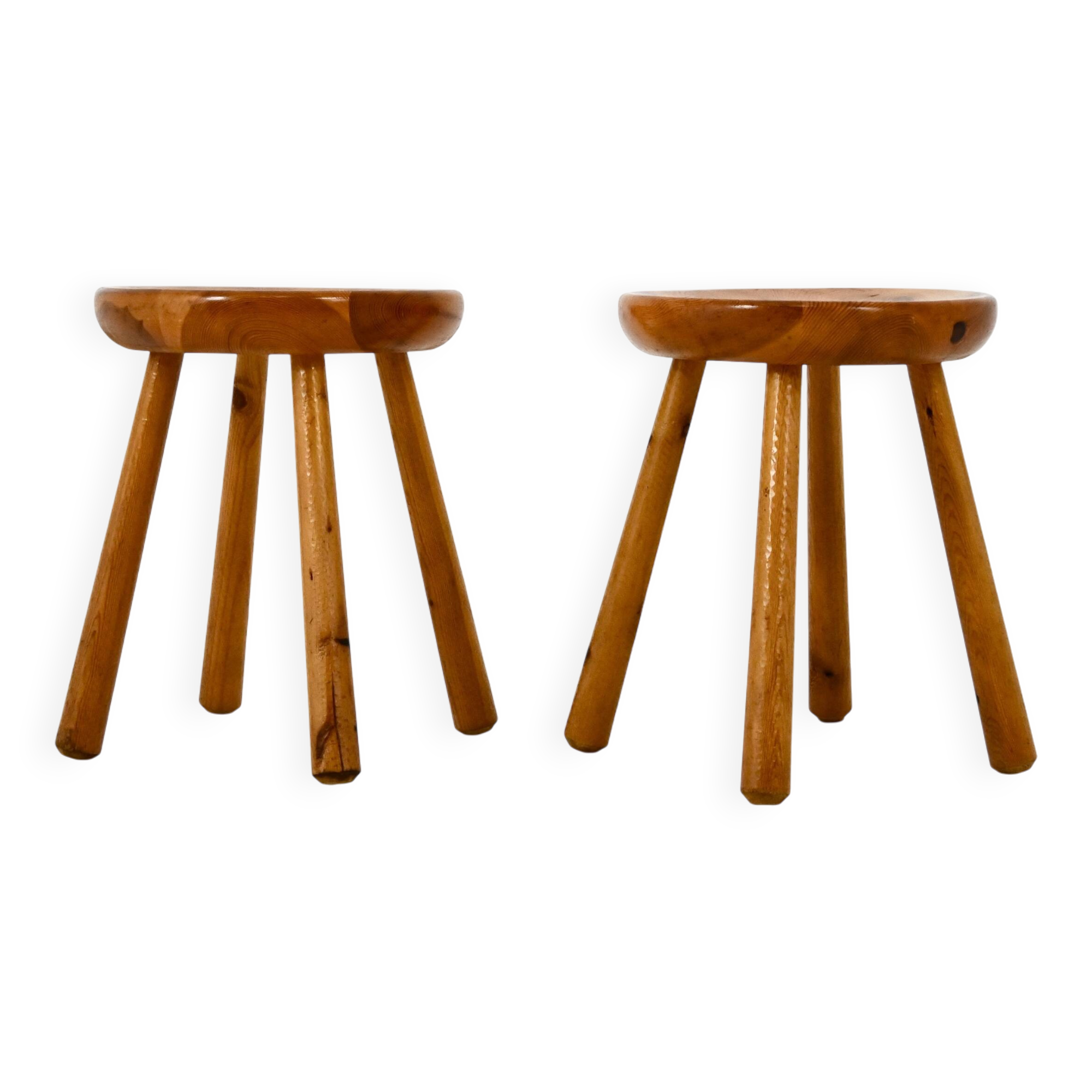 Set of 2 Charlotte Perriand Stools for Les Arcs, 1960s