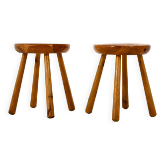 Set of 2 Charlotte Perriand Stools for Les Arcs, 1960s