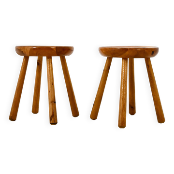 Set of 2 Charlotte Perriand Stools for Les Arcs, 1960s