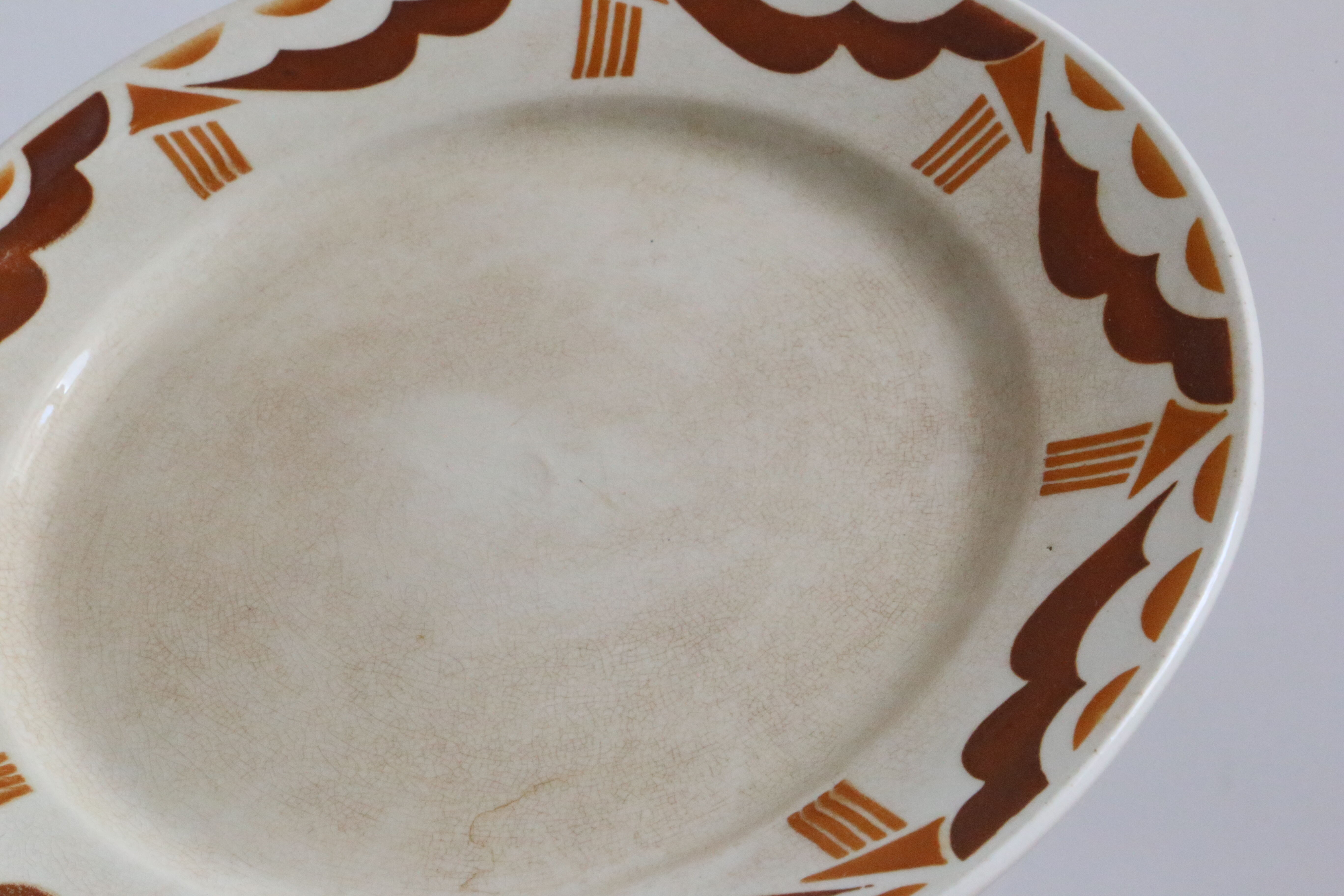 Set of 7 flat plates badonviller, nanteuil, vintage french, authentic, rare, countryside