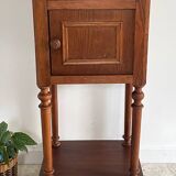 Antique bedside table in wood and marble