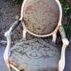 Louis XVI style armchair in cream lacquered wood