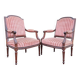 Pair of Louis XVI Style Mahogany Flat Back Armchairs, 19th Century