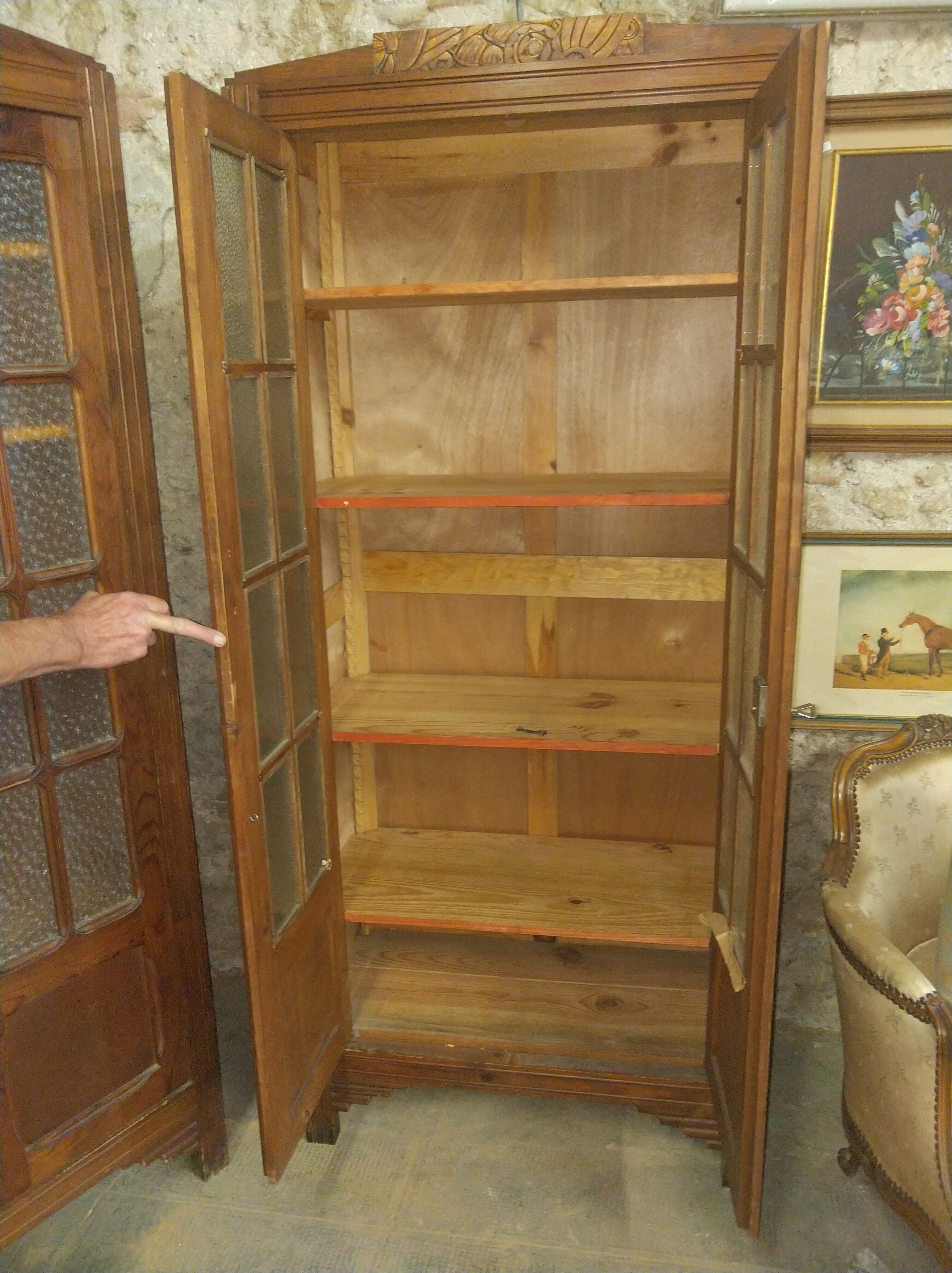 Pair of pine Parisian wardrobes circa 1935