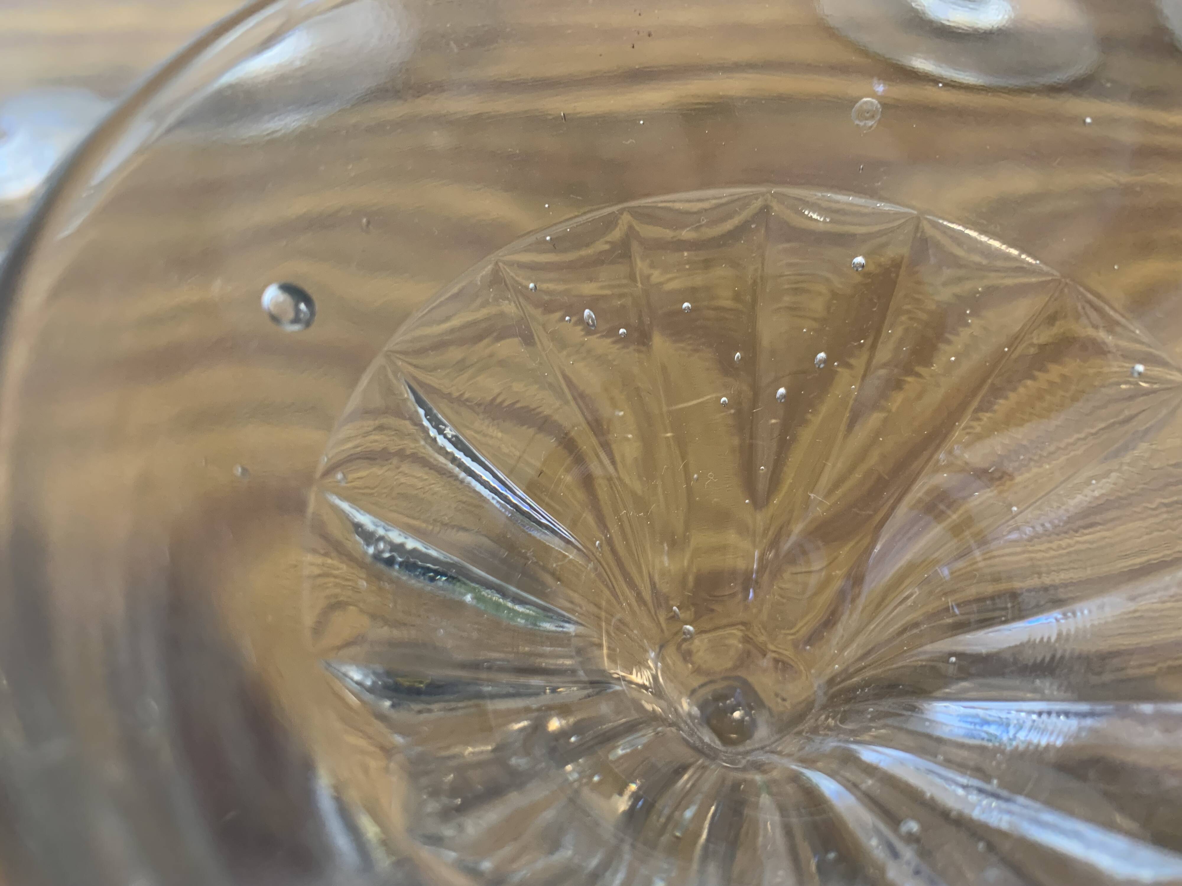 5 large antique bistro glasses – blown glass with bubbles