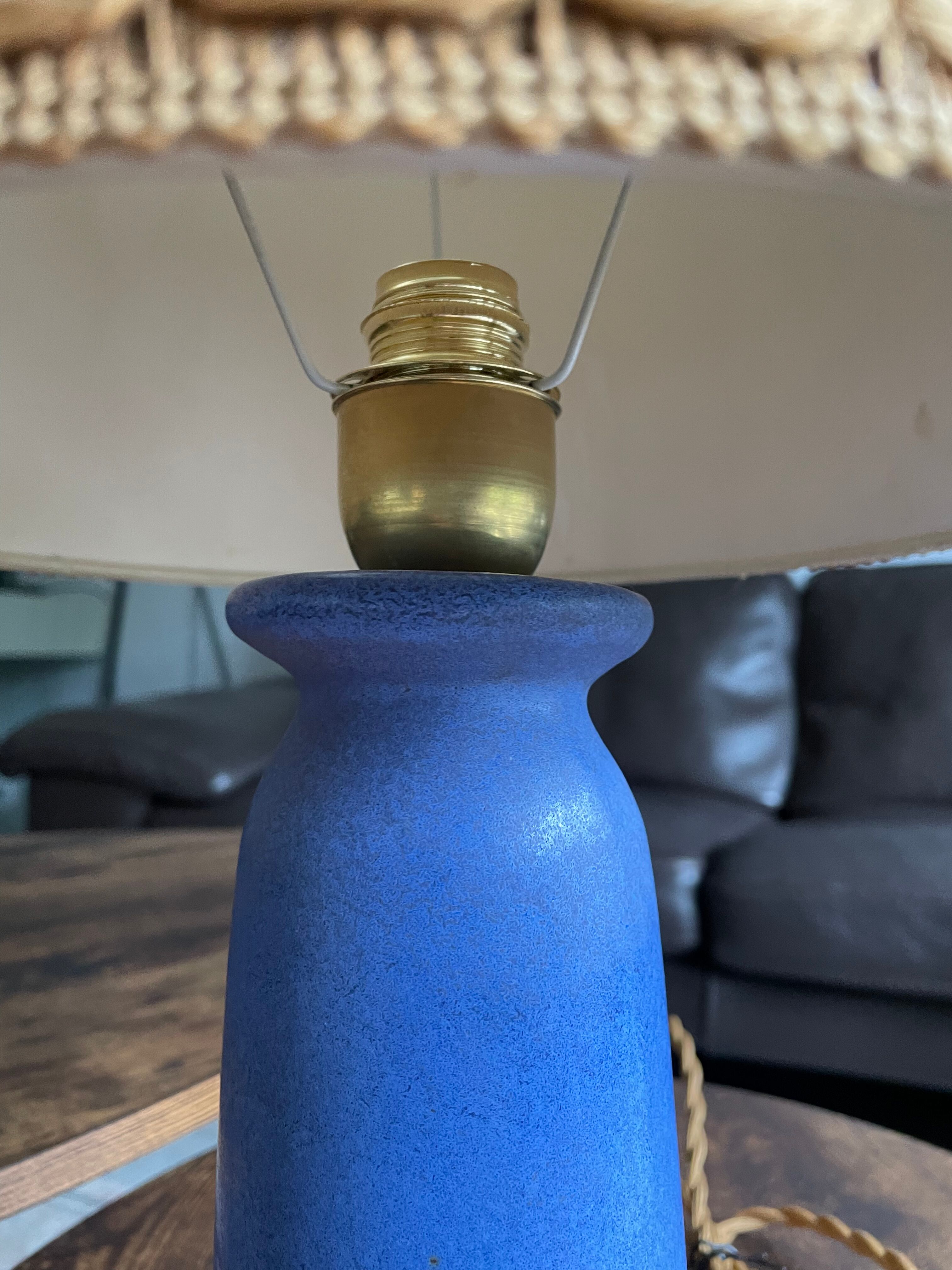 Lampe à poser en grès électrifiée à neuf