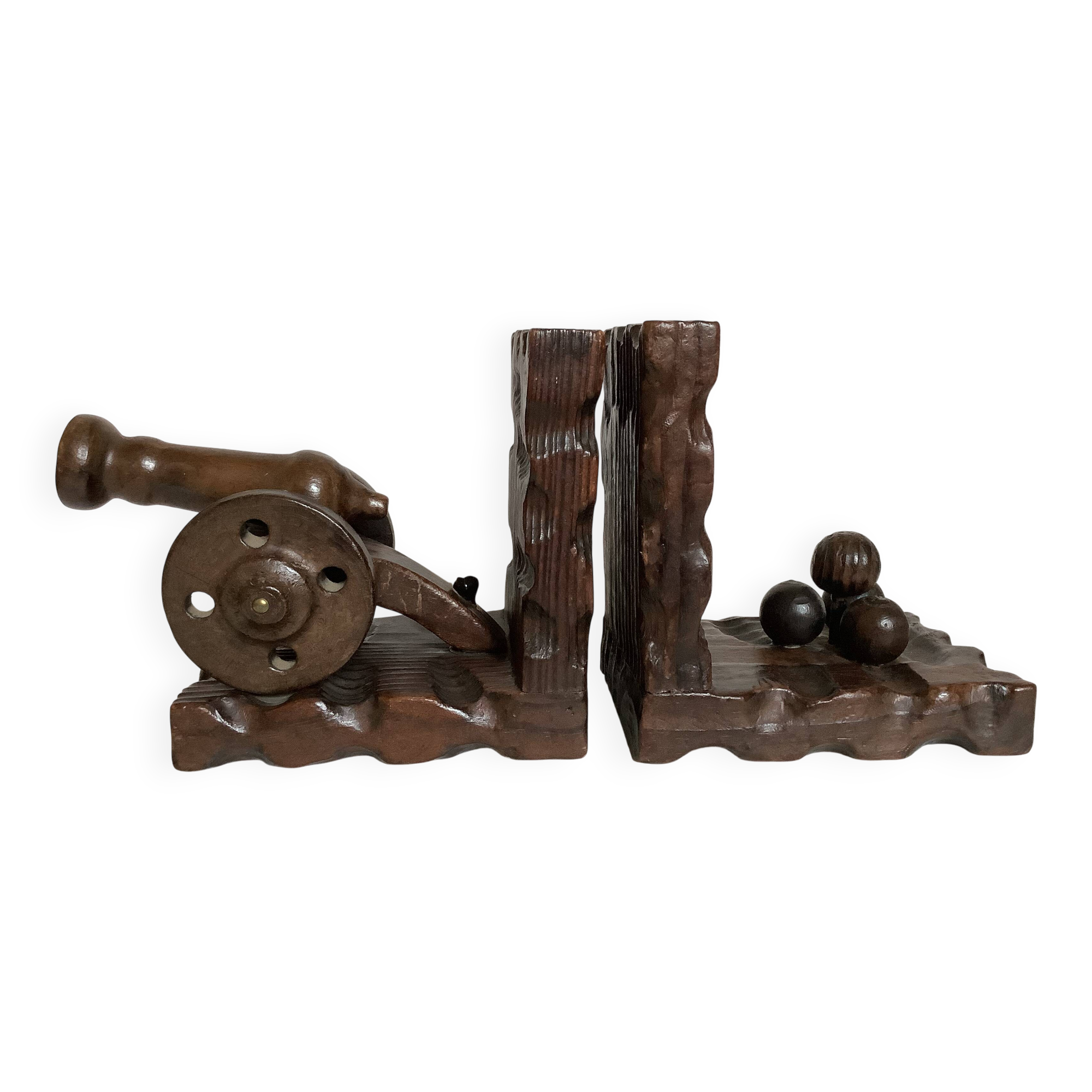 Pair of wooden bookends