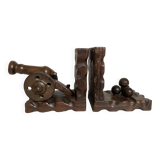 Pair of wooden bookends