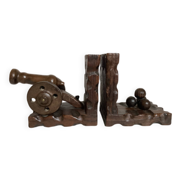 Pair of wooden bookends