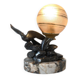 Limousin art deco night light with seagull decoration