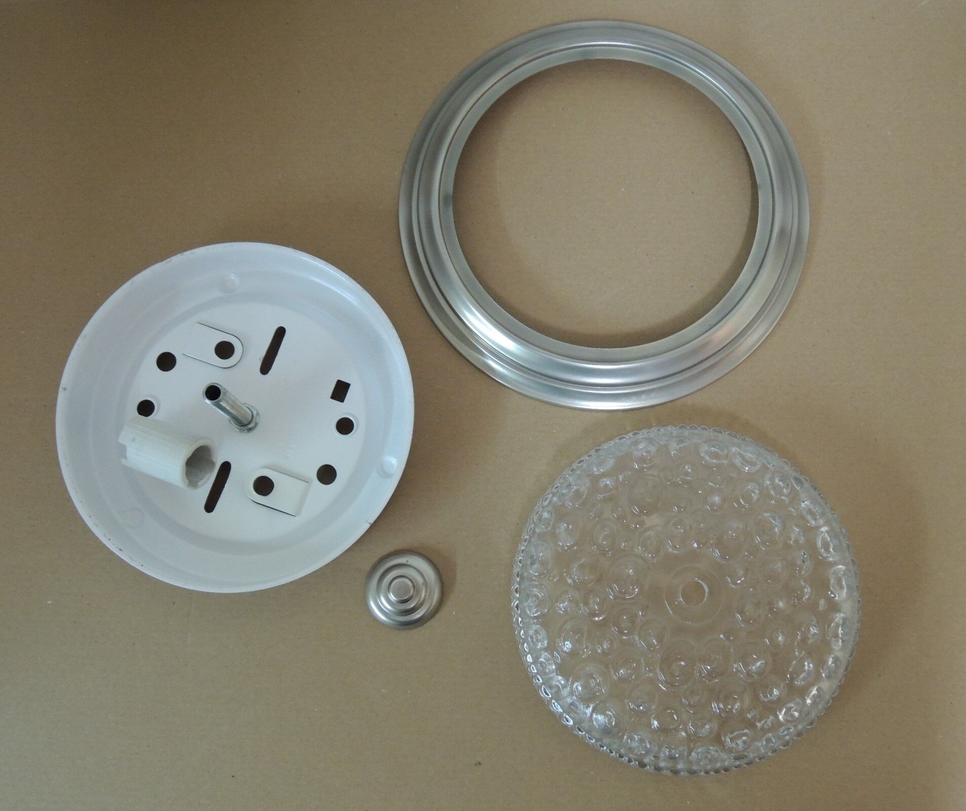 Glass and metal ceiling light