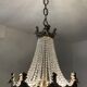 Old hot air balloon chandelier with crystal and bronze tassels