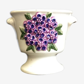 Cache-pot en céramique porte plante violet Ljung Rosa suède