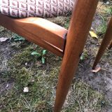 Wooden and velvet chairs 60s