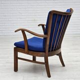 1960s, Danish easy armchair by Fritz Hansen, wool fabric, beech wood.