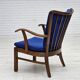 1960s, Danish easy armchair by Fritz Hansen, wool fabric, beech wood.