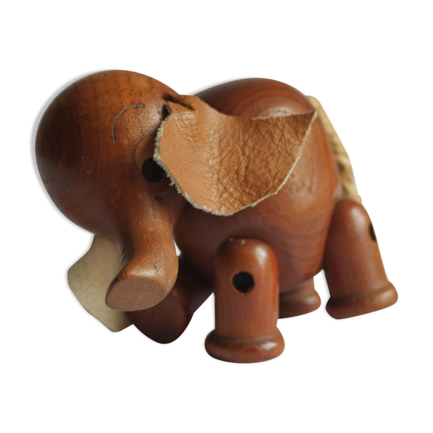 Teak wooden elephant toy by Arne Basse, Denmark 1960s.