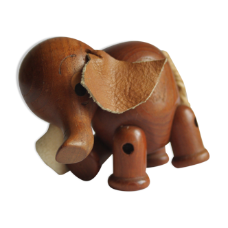 Teak wooden elephant toy by Arne Basse, Denmark 1960s.