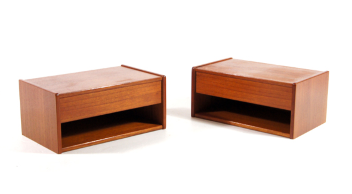 Pair of wooden bedsides