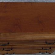 3-drawer solid natural wood chest of drawers with black handles - Completely restored