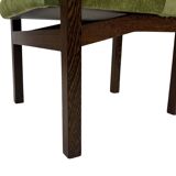 Vintage armchair solid wenge design 60s leather armrests design