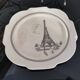 Series of 12 dessert plates and its cake tray Gien Paris Monuments