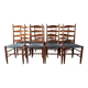 Set of 8 Scandinavian ladderback chairs, 1960s.