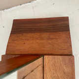 Vintage psyche art-deco mirror, oak and brass, France 1930