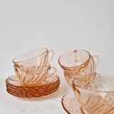 Set of 6 "Rosaline" coffee cups '70s - Arcoroc France vintage