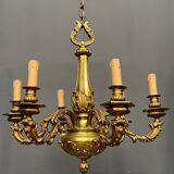 Louis XVI style chandelier. Solid bronze.
