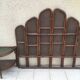 Rattan headboard and bedside table and caning