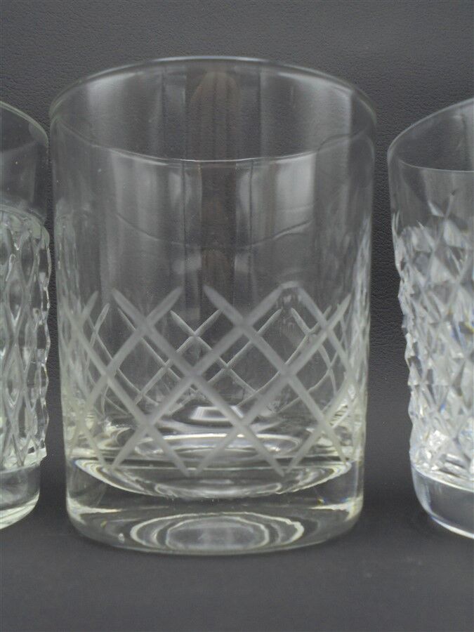 Set of 4 mismatched whiskey glasses