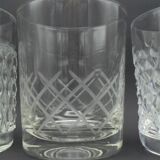Set of 4 mismatched whiskey glasses