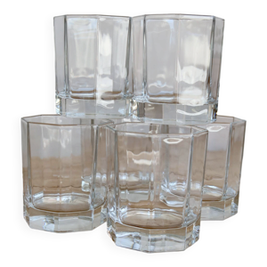 6 verres à eau vintage