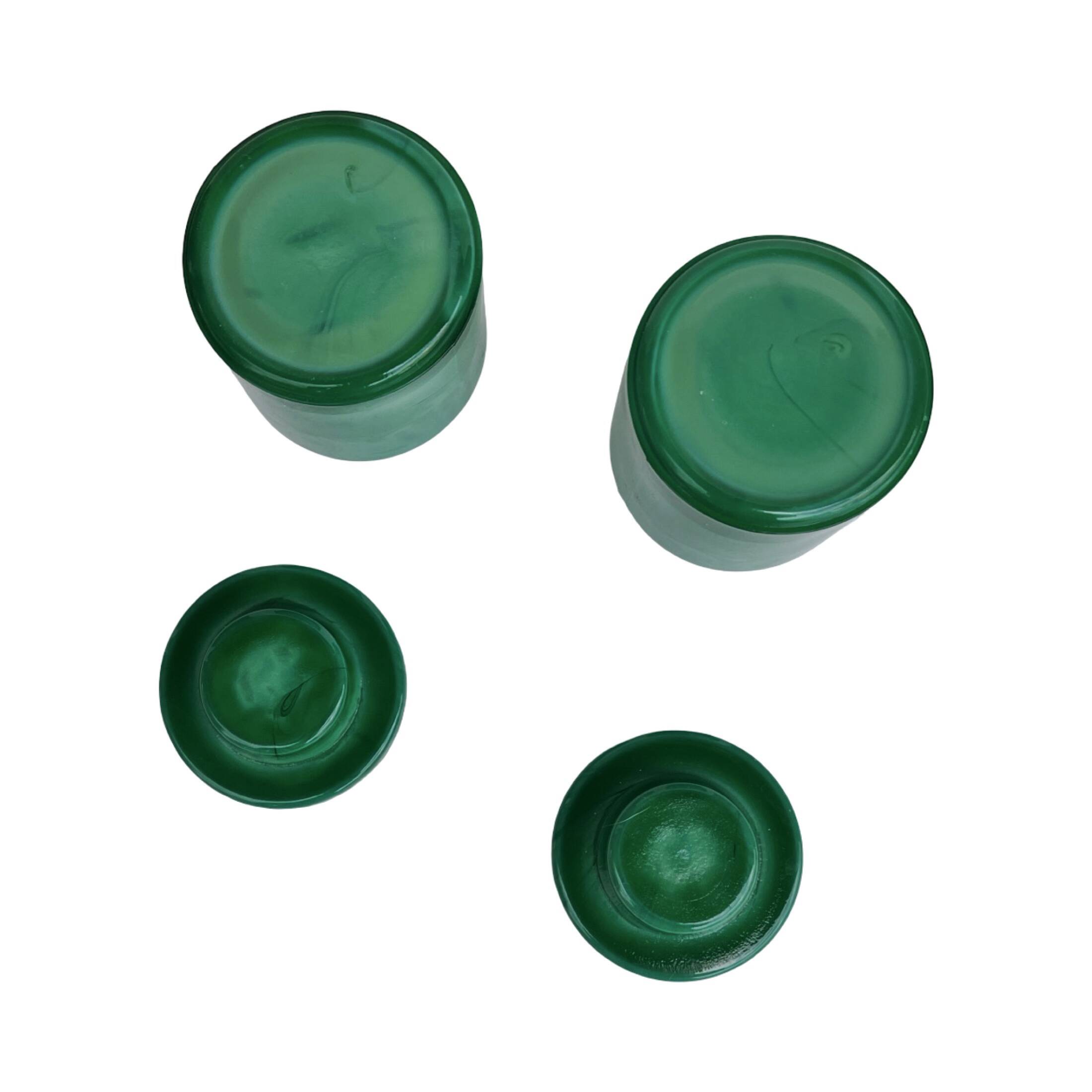 Malachite glass containers – Czechoslovakia, 1970s