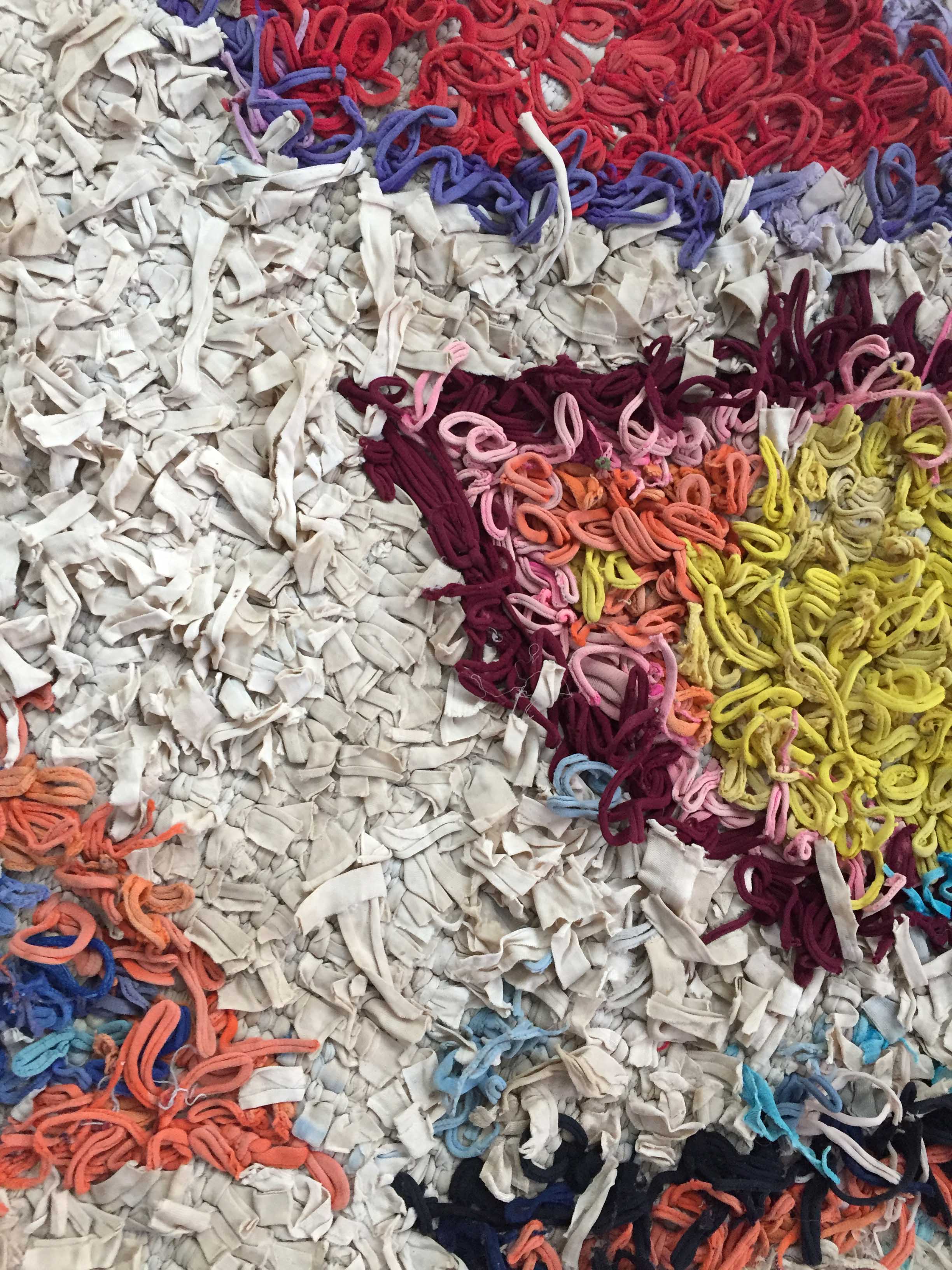 Moroccan Berber carpet Boucherouite with colored diamonds 200x152cm