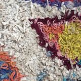 Moroccan Berber carpet Boucherouite with colored diamonds 200x152cm