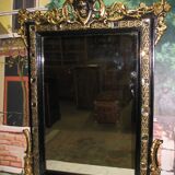 Miroir Napoléon III noir et doré XIXe 115x86cm