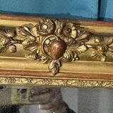 Old mirror from the Louis Philippe period around 1840, original leaf gilding, good condition