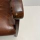 Colonial armchair in teak and leather