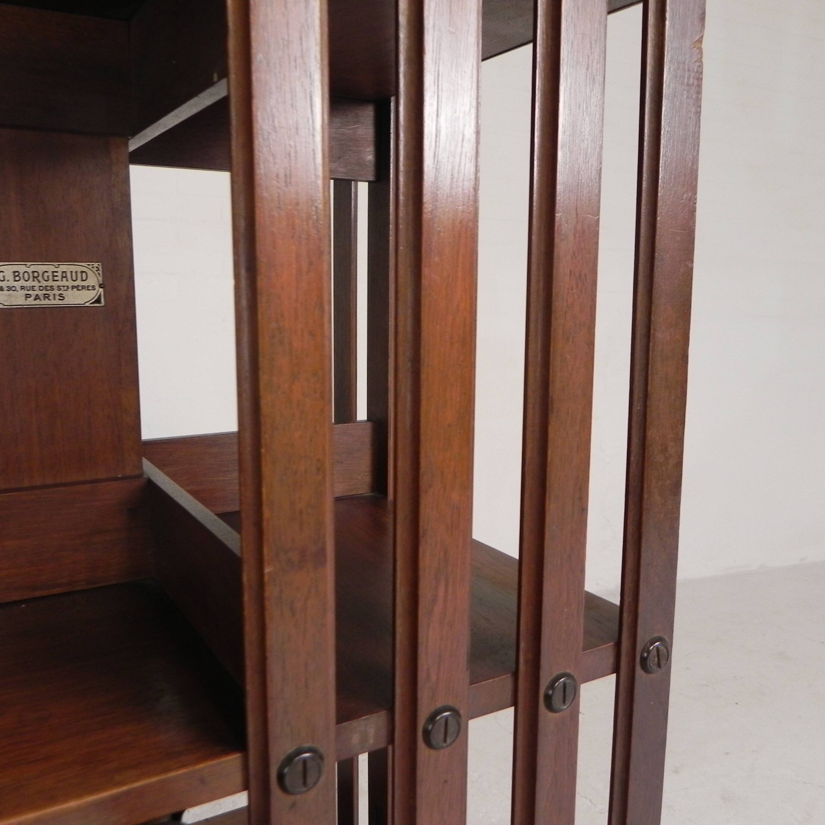 Book carousel in mahogany G. Borgeaud, Paris, 1930s